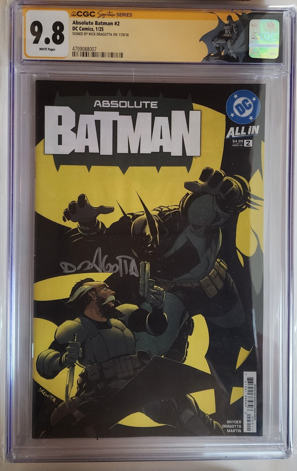 Absolute Batman #2 CGC SS 9.8 SIGNED by Nick Dragotta  (1st Print)