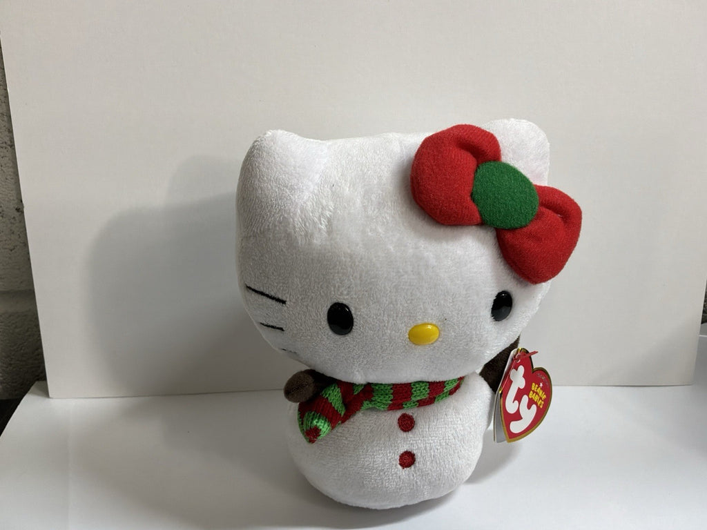 Ty Beanie Baby Hello Kitty Snowkitty Christmas Snowgirl Snowman 6" 15cm New MWMT