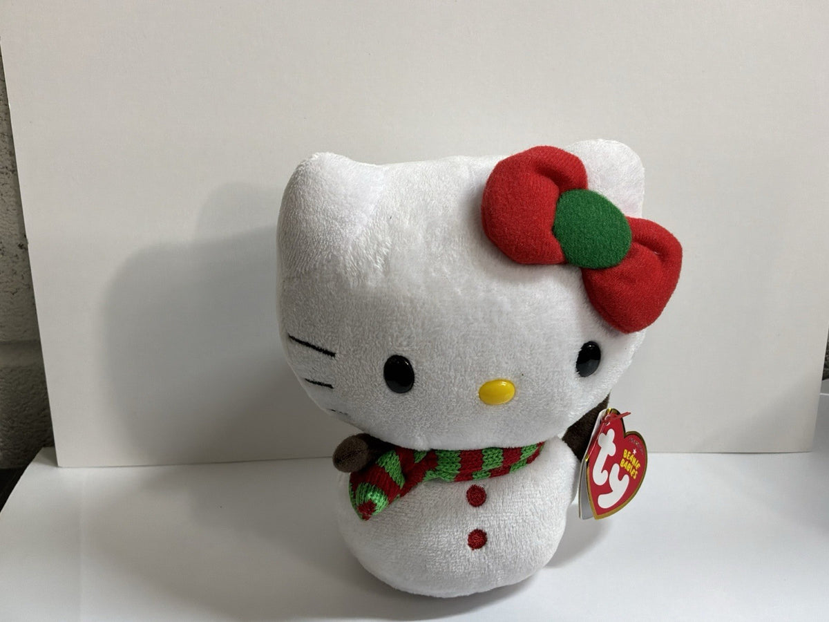 Ty Beanie Baby Hello Kitty Snowkitty Christmas Snowgirl Snowman 6" 15cm New MWMT