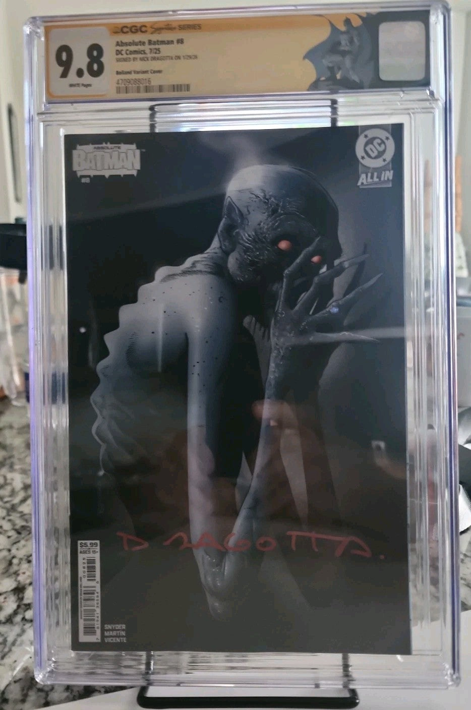 Absolute Batman #8 5th printing variant cover Signed by Nick Dragotta CGC 9.8
