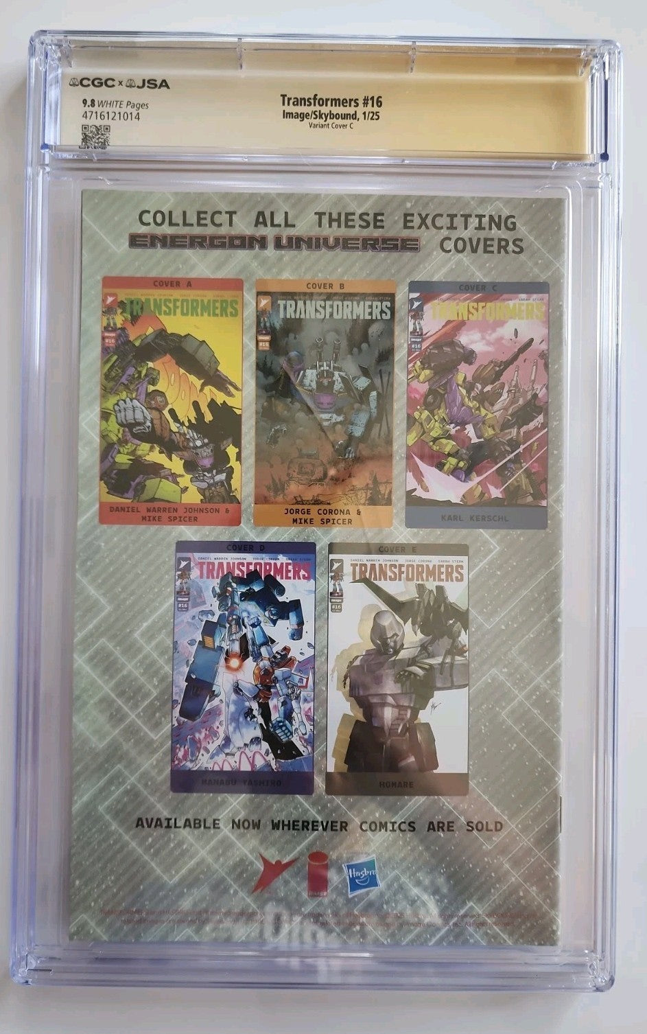 TRANSFORMERS #16 Cvr C 1:10 Image 2025 CGC 9.8 Signed By Daniel Warren Johnson 