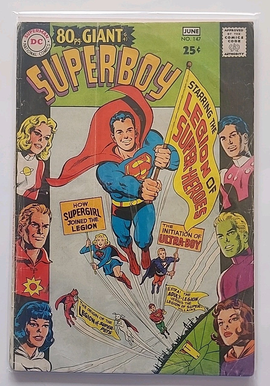 Superboy #147 DC 1968 (VF-) | Origin of Legion of Super-Heroes
