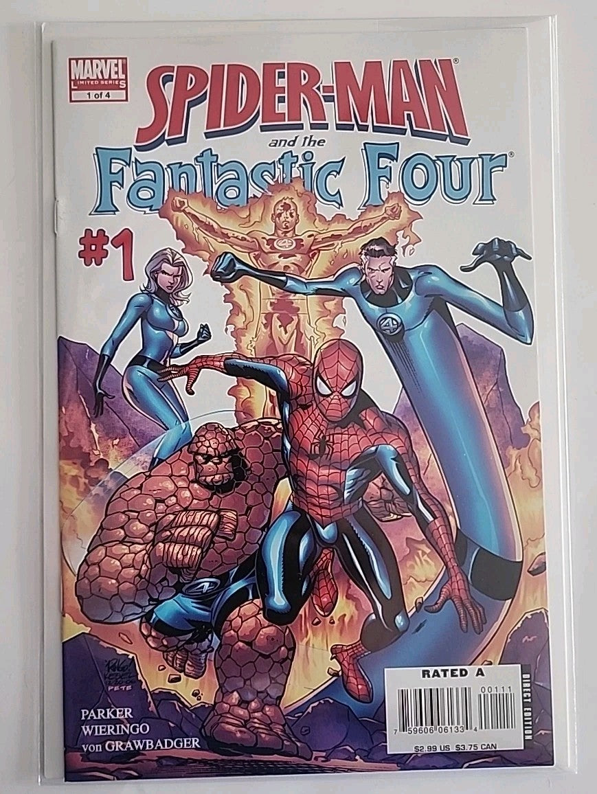 SPIDER-MAN AND THE FANTASTIC FOUR #1-4 NM+ COMPLETE SET (MARVEL 2007)  Eb-1
