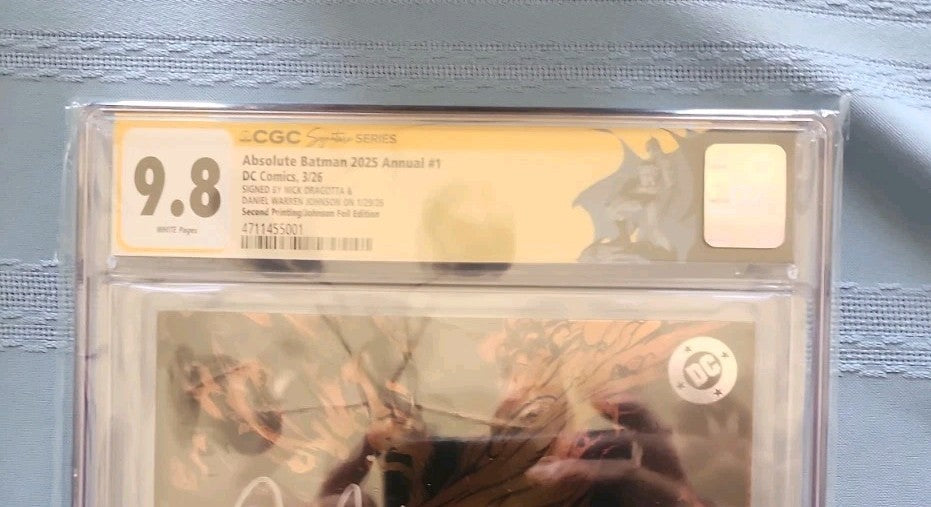 Absolute Batman 2025 Annual #1 2nd Print Foil -  Signed Dragotta/DWJ - CGC 9.8