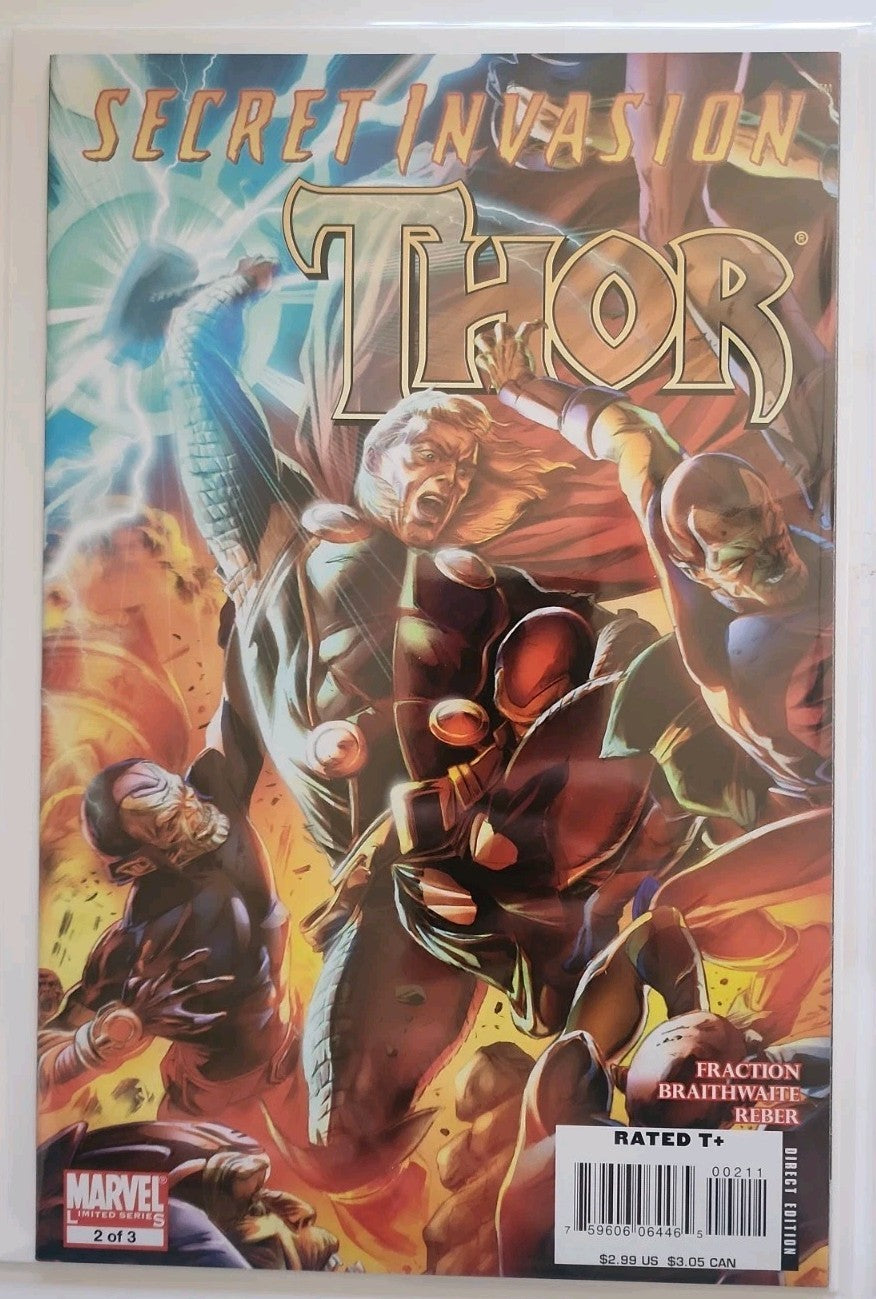 Secret Invasion Thor Lot 1 2 3 Near Mint Nm 2008 Marvel Comics Rn-1