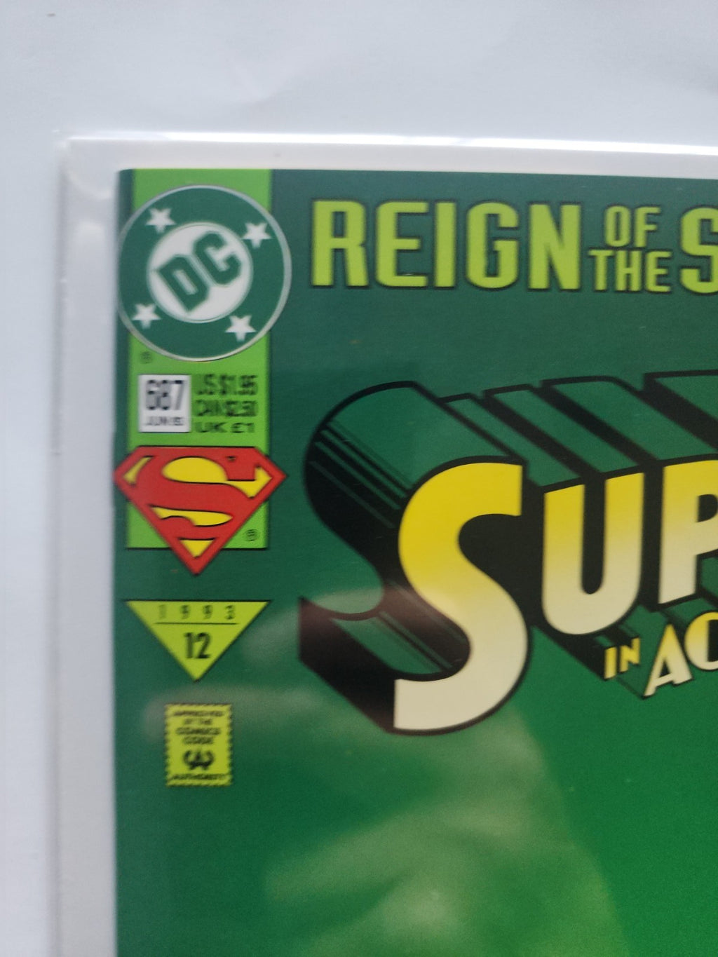 ACTION COMICS #687 (1993): KEY- 1st Last Son of Krypton: Die Cut: NM- Eb-2 