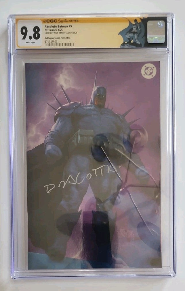 Absolute Batman #5  Mark Spears Foil Virgin  CGC 9.8 Signed By Nick Dragotta