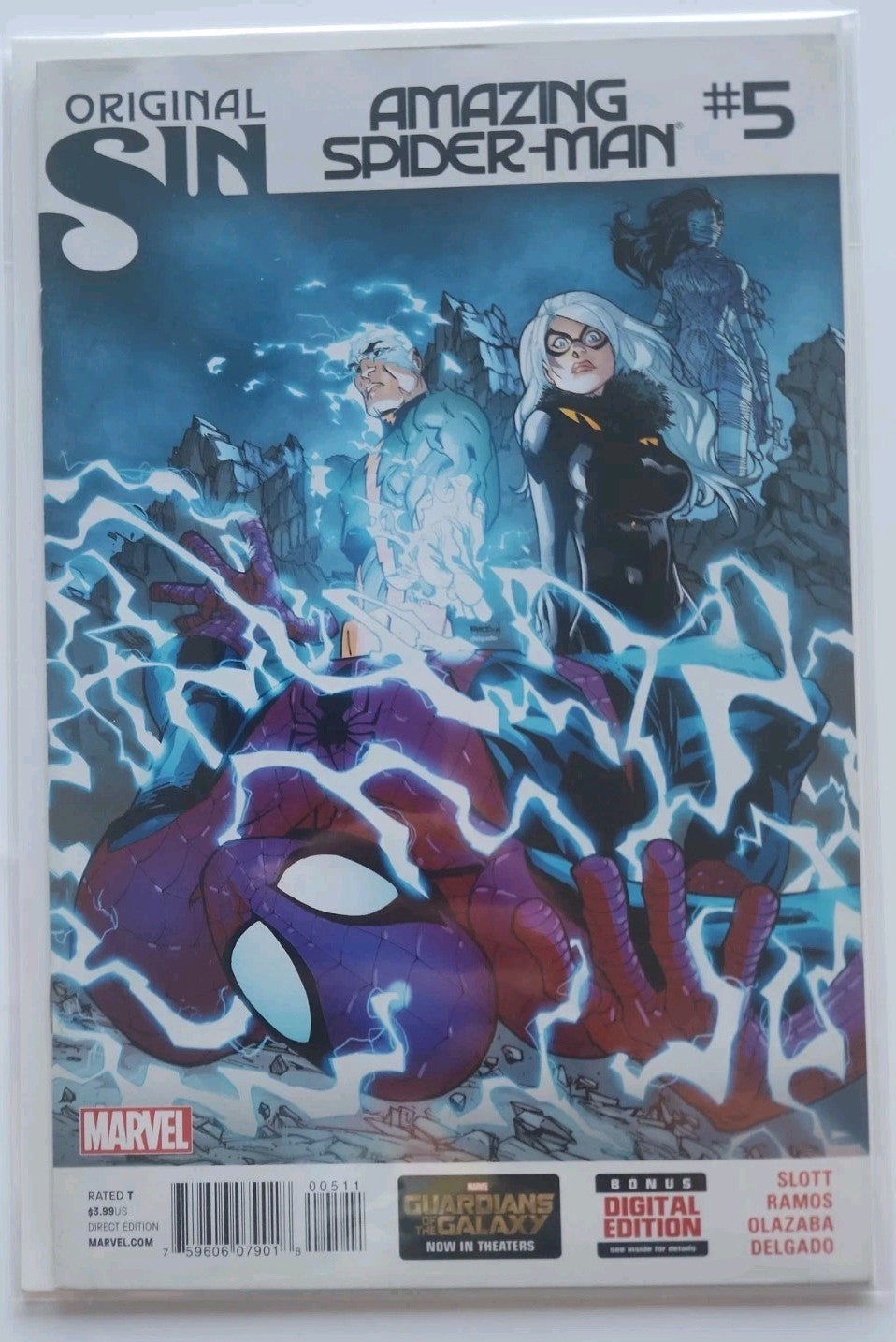 AMAZING SPIDER-MAN #5 - ORIGINAL SIN - 1st GOBLIN KING - 2nd SILK Eb-2