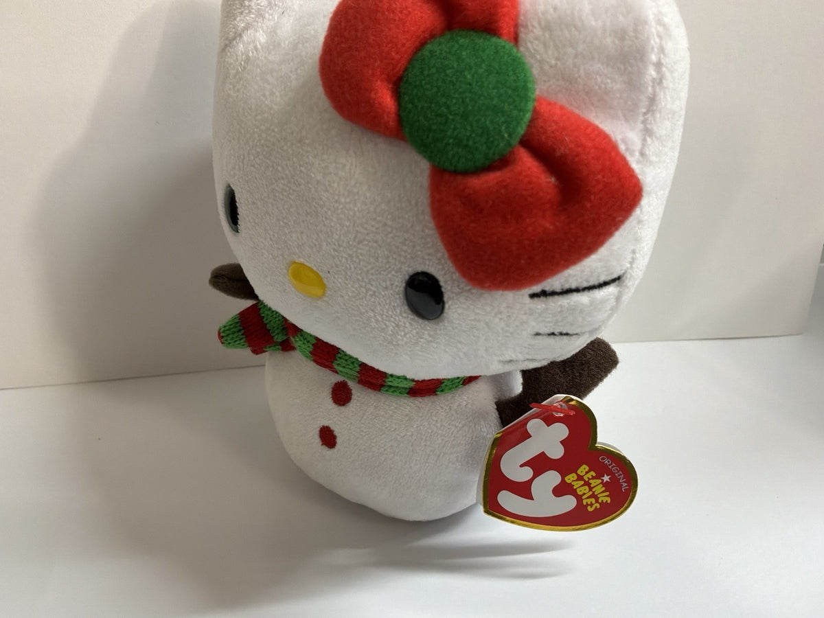 Ty Beanie Baby Hello Kitty Snowkitty Christmas Snowgirl Snowman 6" 15cm New MWMT