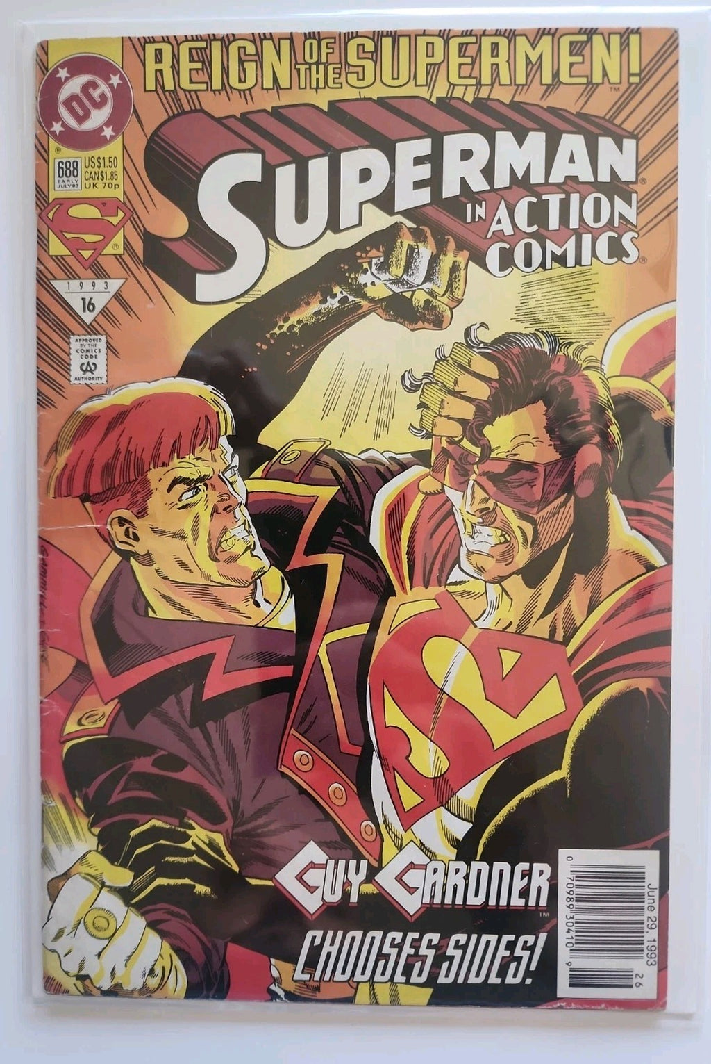 Action Comics #688 Vol. 1 1993 DC Comics Newsstand Higher Grade Eb-2 