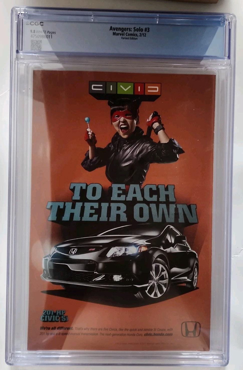 AVENGERS: SOLO #3 Scarlet J Movie Variant CGC 9.8 2/2012