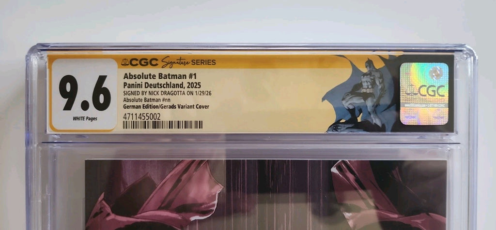 Absolute Batman # 1 - Mitch Gerads  - Panini German CGC 9.6 Signed By Dragotta 