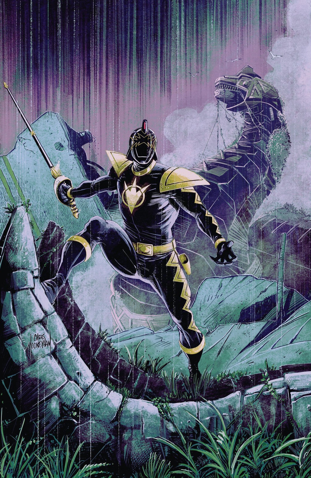Power Rangers Green #1 C Tommy Oliver Card Stock Connecting Variant (Dressed,
