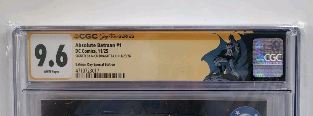 Absolute Batman #1 Batman Day Special Edition Signed Nick Dragotta DC Comics CGC