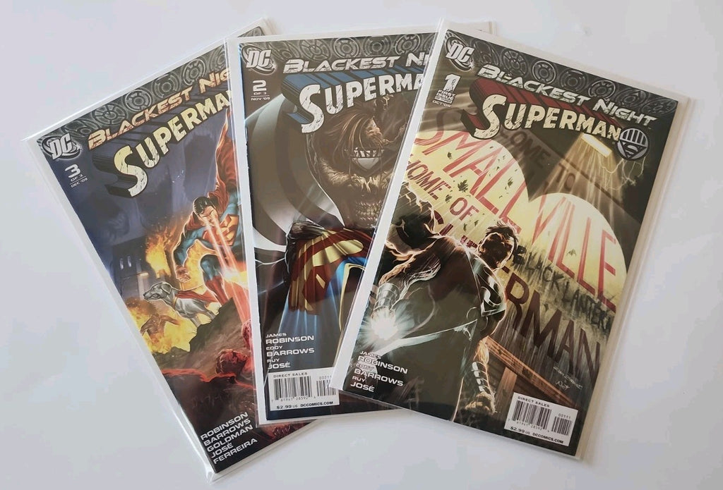 DC: Blackest Night- Superman Vol. 1 (2009) #1-3 Complete Set Rn-1