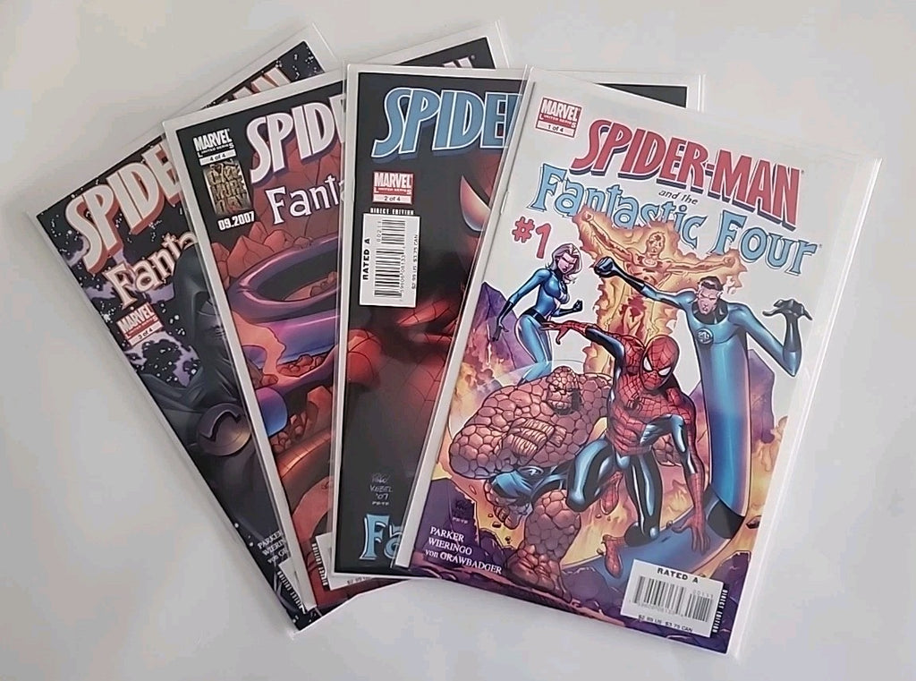 SPIDER-MAN AND THE FANTASTIC FOUR #1-4 NM+ COMPLETE SET (MARVEL 2007)  Eb-1
