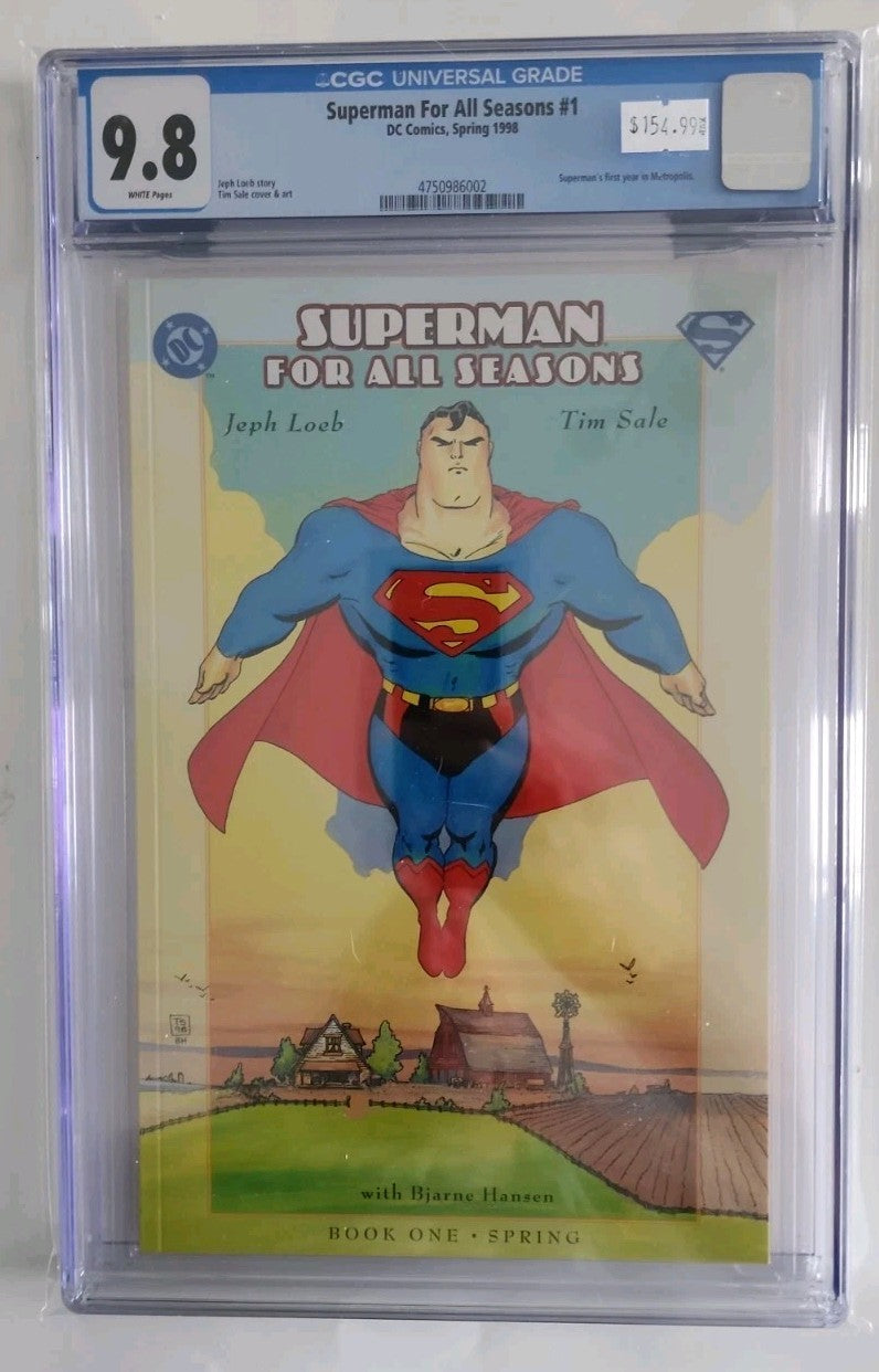 Superman For All Seasons 1, DC graphic novel/TPB, 1998, Spring, J Loeb, CGC 9.8