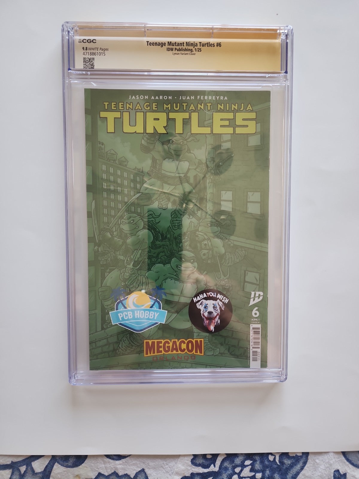 Teenage Mutant Ninja Turtles #6, CGC 9.8, Signed Kevin Eastman And Josh Lyman.