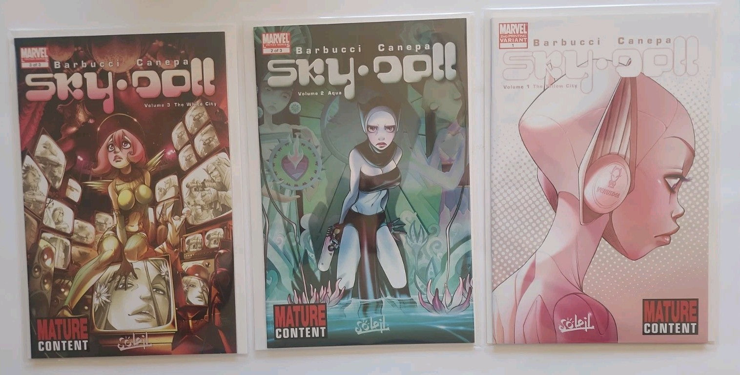 Marvel SKY-DOLL #1 (2nd Print Variant) #2 #3 SET  Barbucci Canepa 2008 Rn-1