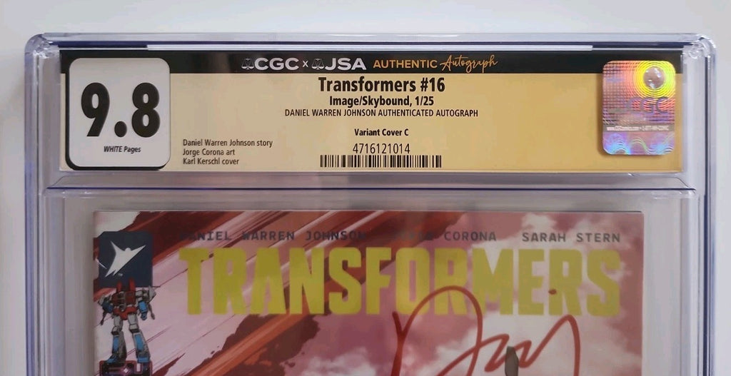 TRANSFORMERS #16 Cvr C 1:10 Image 2025 CGC 9.8 Signed By Daniel Warren Johnson 
