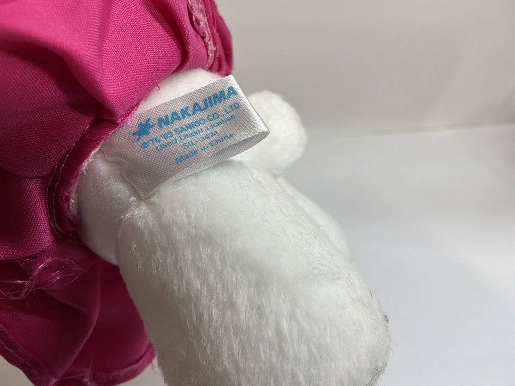Hello Kitty Nakajima Sanrio Plush Cat Pink Satin Easter Basket w eggs inside 7"