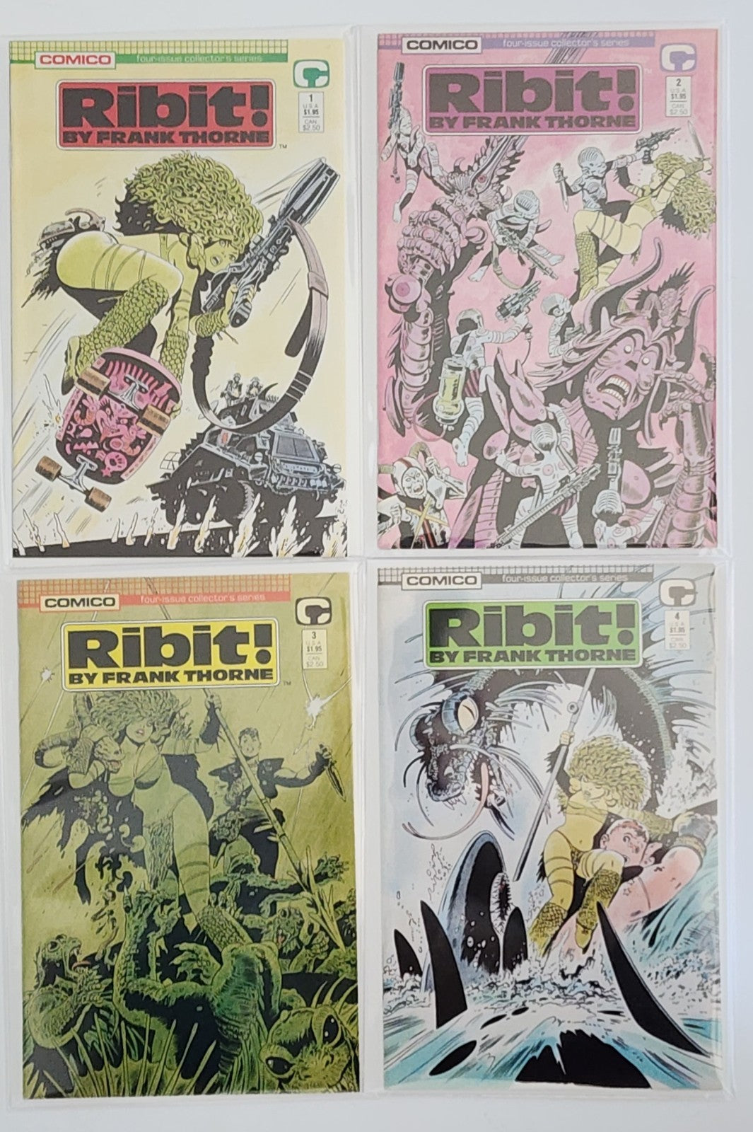 Ribit # 1-4 (Comico 1989) by Frank Thorne, Complete Set NM  Eb-1