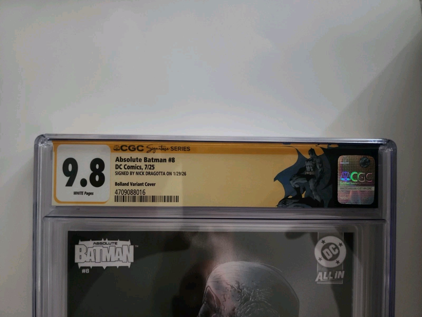 Absolute Batman #8 5th printing variant cover Signed by Nick Dragotta CGC 9.8