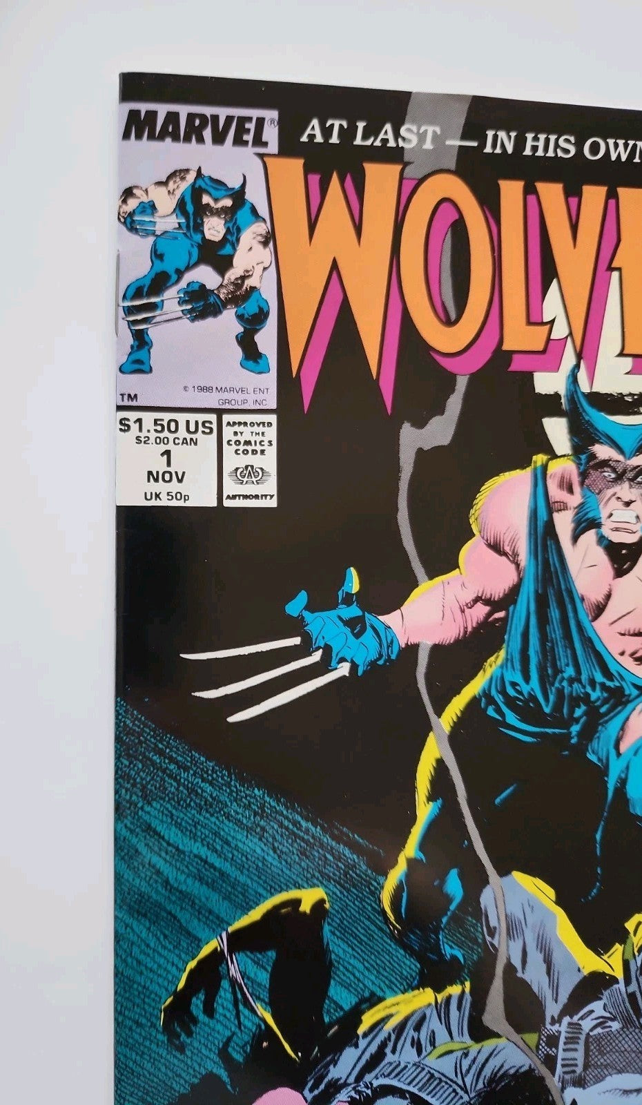 WOLVERINE #1 1988 Newsstand PATCH 1st solo series Claremont Marvel VF Eb-2