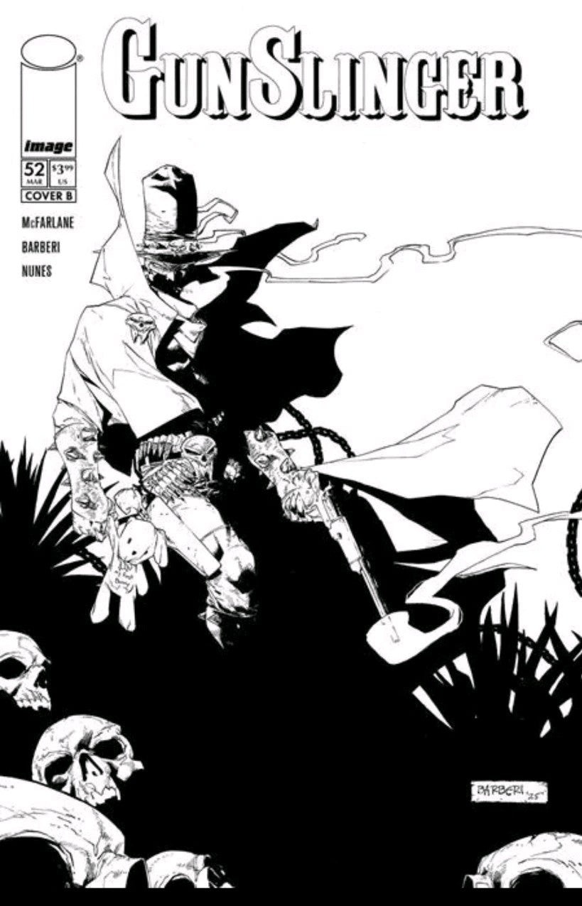 Gunslinger Spawn #52 CVR B Carlo Barberi B&W Virgin VAR 3/25/26 Image Comics