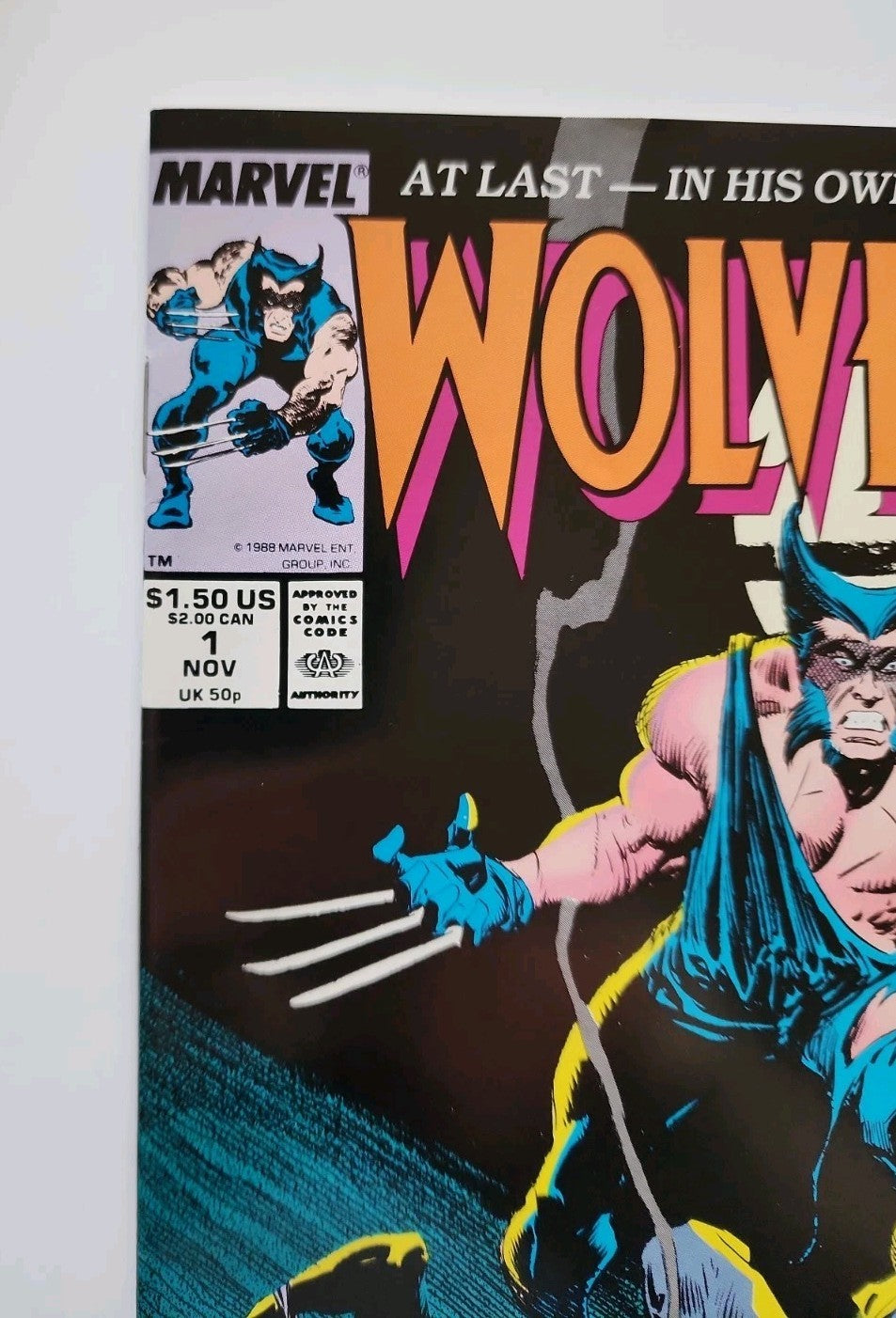 WOLVERINE #1 1988 Newsstand PATCH 1st solo series Claremont Marvel VF Eb-2