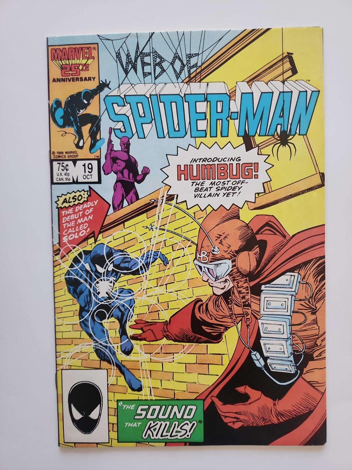 Web of Spider-Man #19 (1986) Marvel – 1st Appearance Humbug – Black Suit Sp-1