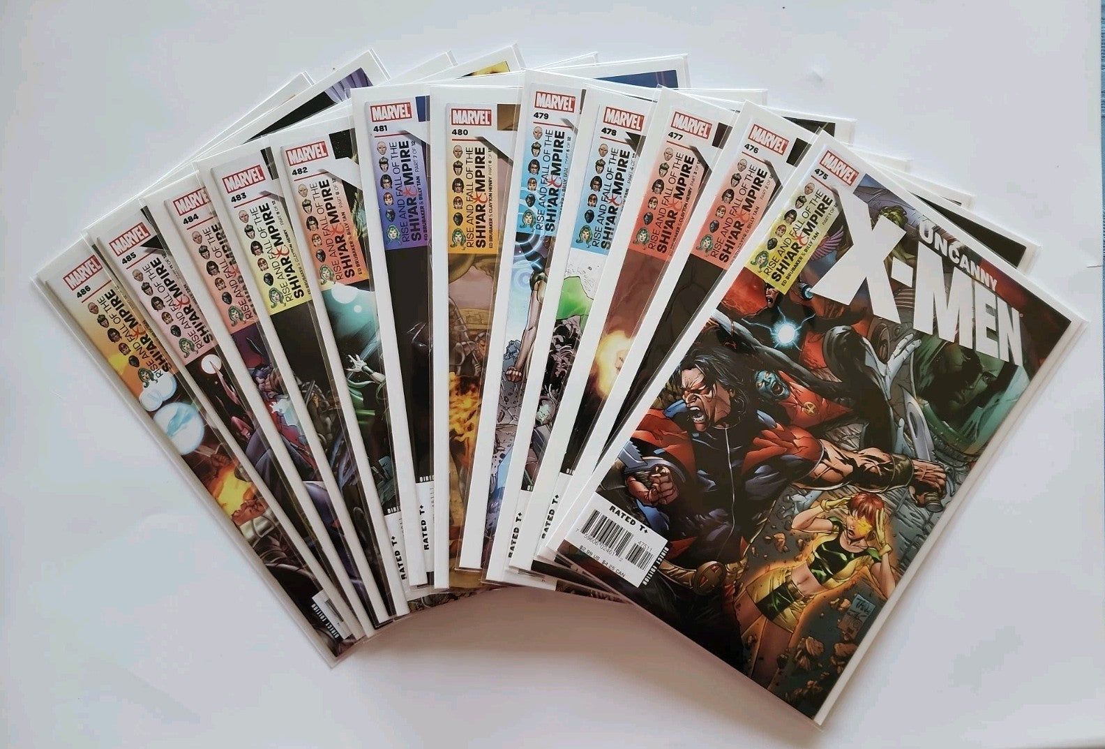 UNCANNY X-MEN #475-486 Comics RISE FALL SHIAR EMPIRE 1-12 Complete Arc 2006 Rn-1