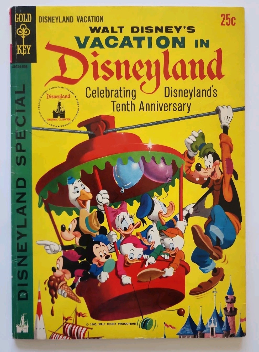  Disney's Vacation in Disneyland #1; 10th Ann Gold Key Mickeys Fantasia 50th Eb1
