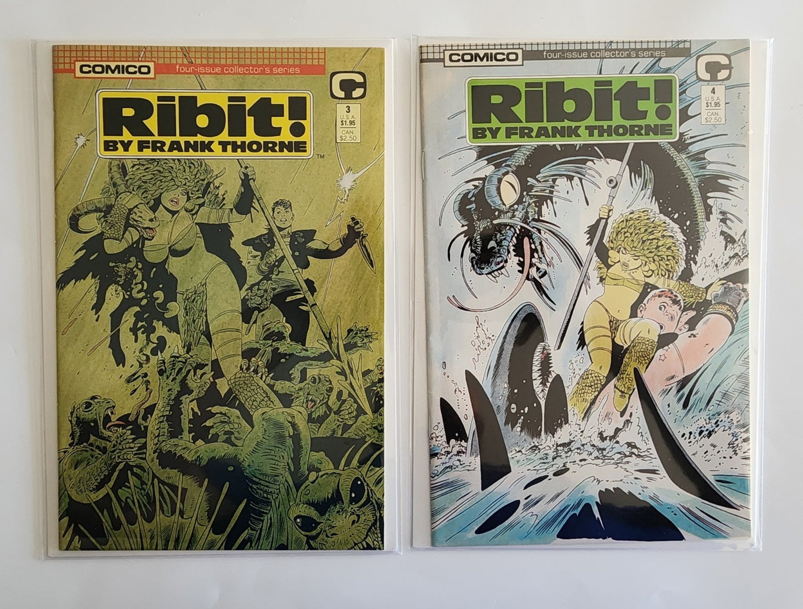Ribit # 1-4 (Comico 1989) by Frank Thorne, Complete Set NM  Eb-1