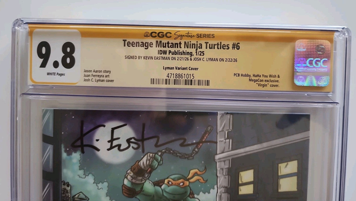 Teenage Mutant Ninja Turtles #6, CGC 9.8, Signed Kevin Eastman And Josh Lyman.