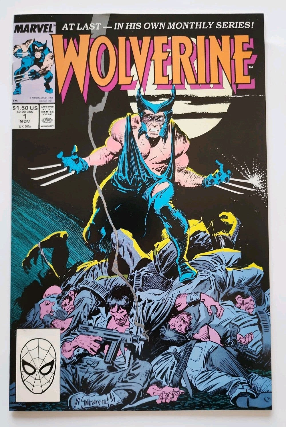 WOLVERINE #1 1988 Newsstand PATCH 1st solo series Claremont Marvel VF Eb-2