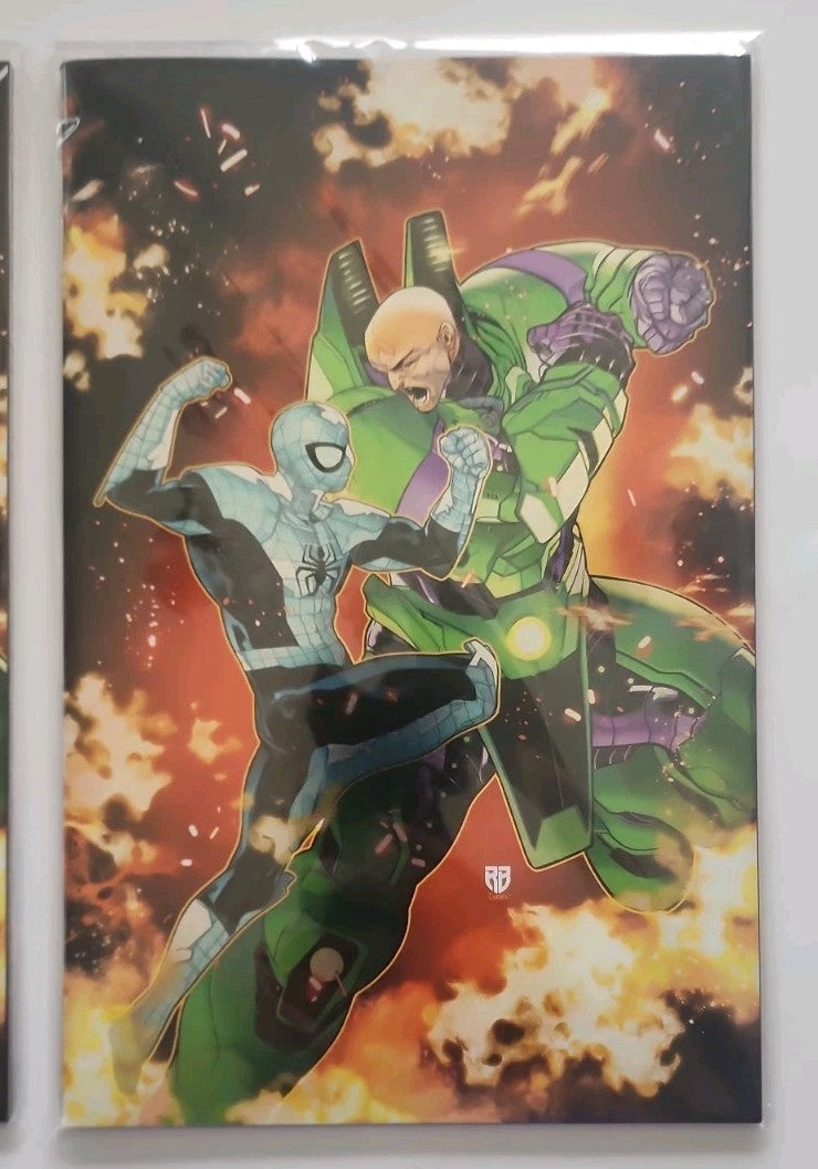 🔥 SPIDER-MAN SUPERMAN #1 RB SILVA 616 Trade & Virgin Foil Eb-1