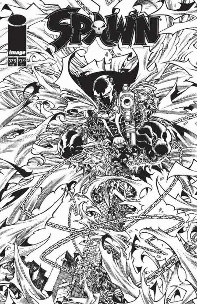 Spawn #375 Cover B Harvey Tolibao Black & White Variant