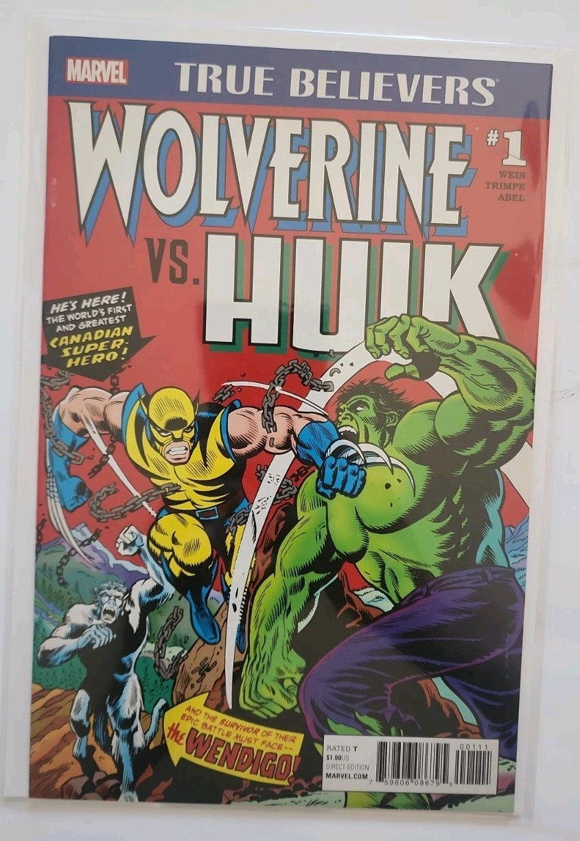 True Believers: Wolverine vs. Hulk #1 (2017) – 1st Full Wolverine Reprint Eb-2