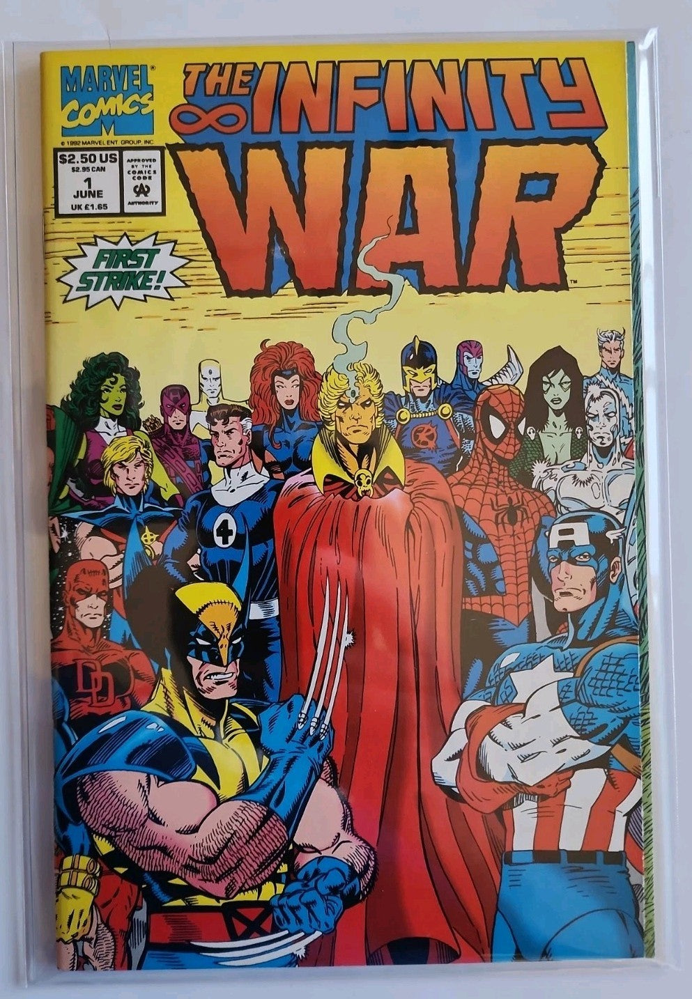 Marvel Comics The Infinity War #1 (1991) Clear Back Board Included Eb-2