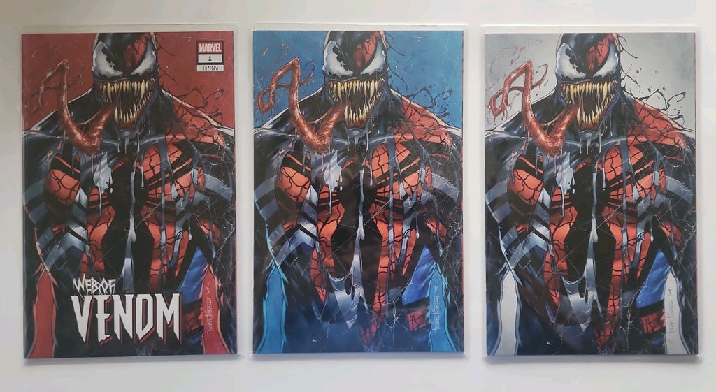 WEB OF VENOM 1 TYLER KIRKHAM Trade Dress & Virgin Variant ABC Set LTD 1000 Eb-1