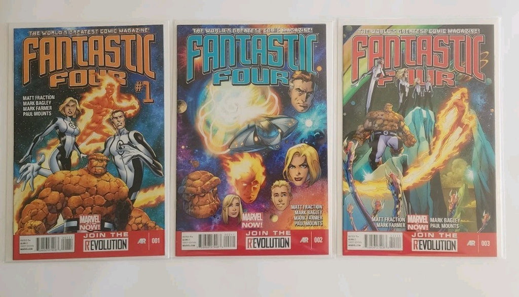 Fantastic Four 2013) #1-3  Marvel Comics Lot Matt Fraction Mark Bagley  Eb-1