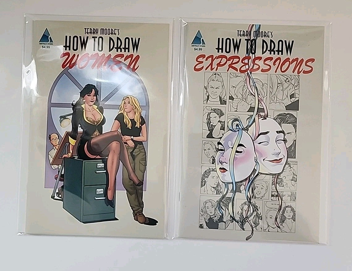 Terry Moore’s How To Draw: Women/Expressions- Lot Of 2 Abstract Studios Eb-1